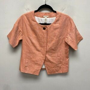 J. Crew size 4 women’s Maybelle salmon coral linen three button shirt